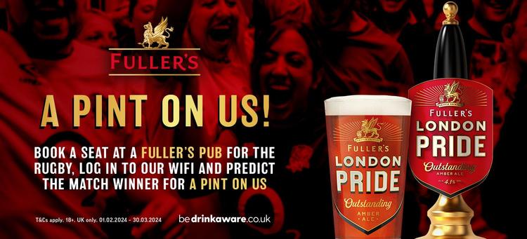 Find out how you can win and claim a free pint of London Pride during the rugby.